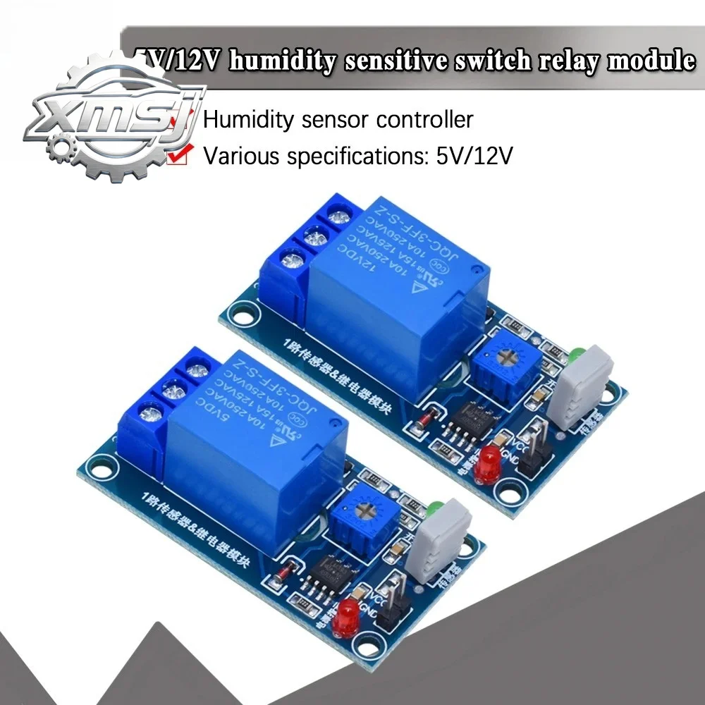 

HR202 DC 5V 12V 1 canal 1CH Sensor humedad interruptor módulo relé Placa Control módulo Sensor humedad WAVGAT
