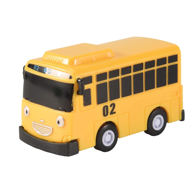 

ABUM-8Pcs Little Bus Mini Plastic Pull Back Blue Red Yellow Green Bus Car Model For Children's Gift