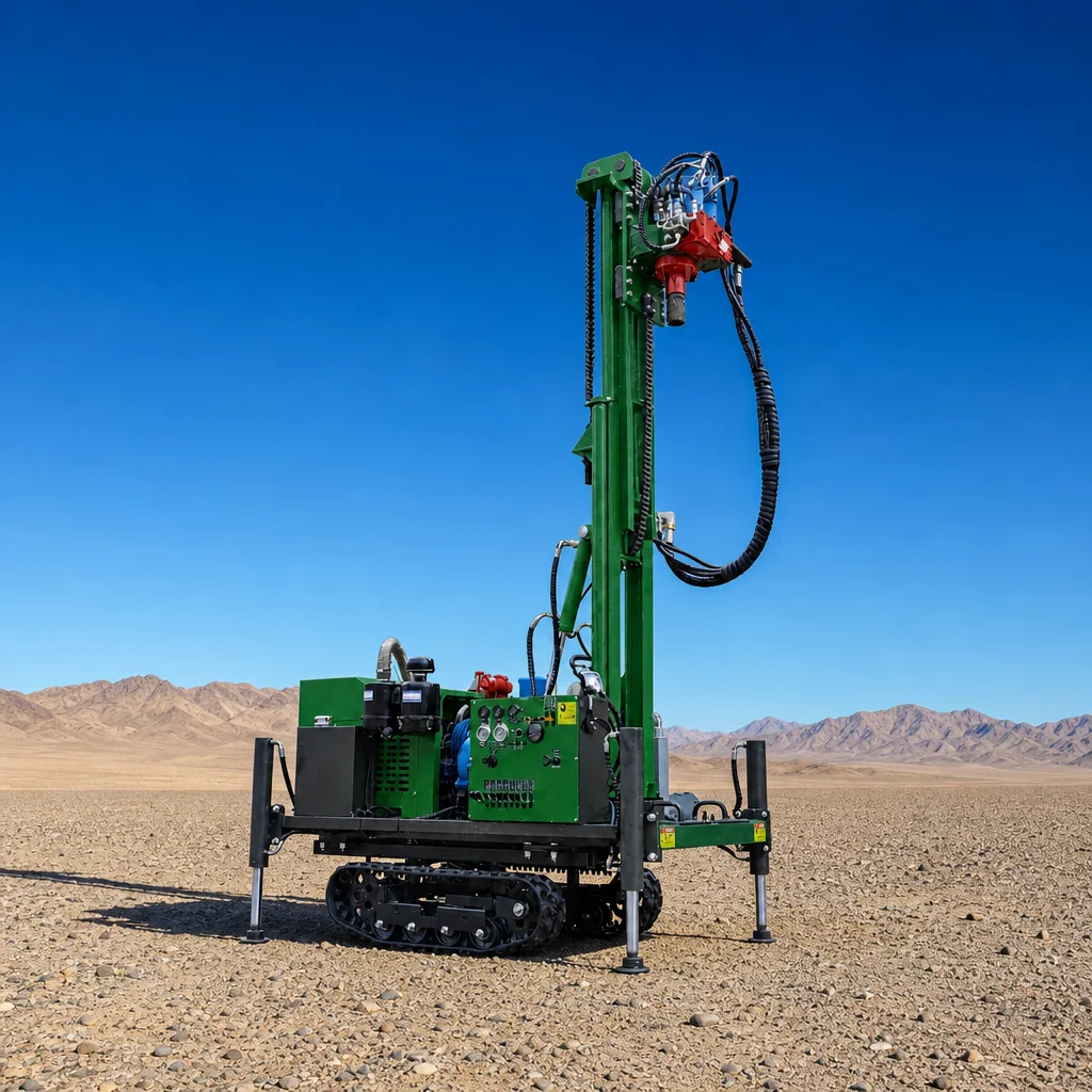Customized Borehole Drilling Machine Easy Move Track Type 200 Meter Deep Diesel Power Hydraulic Control for Backyard Well