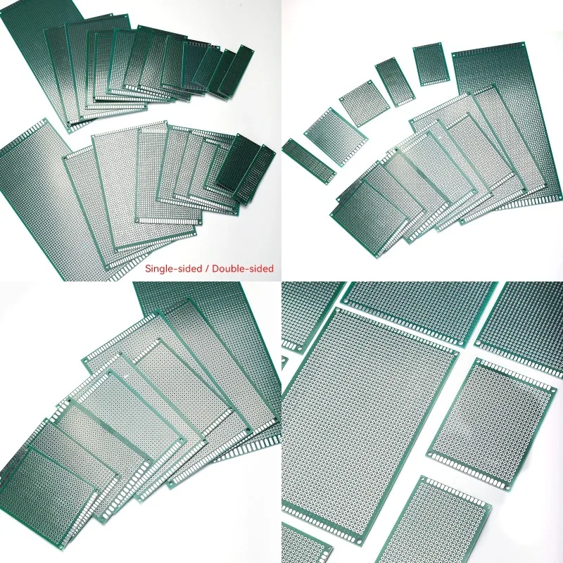 2PCS Universal Perforated Board Breadboard PCB 2.54mm Pitch Single/Dual Sided Experimental Soldering Board for Electronics