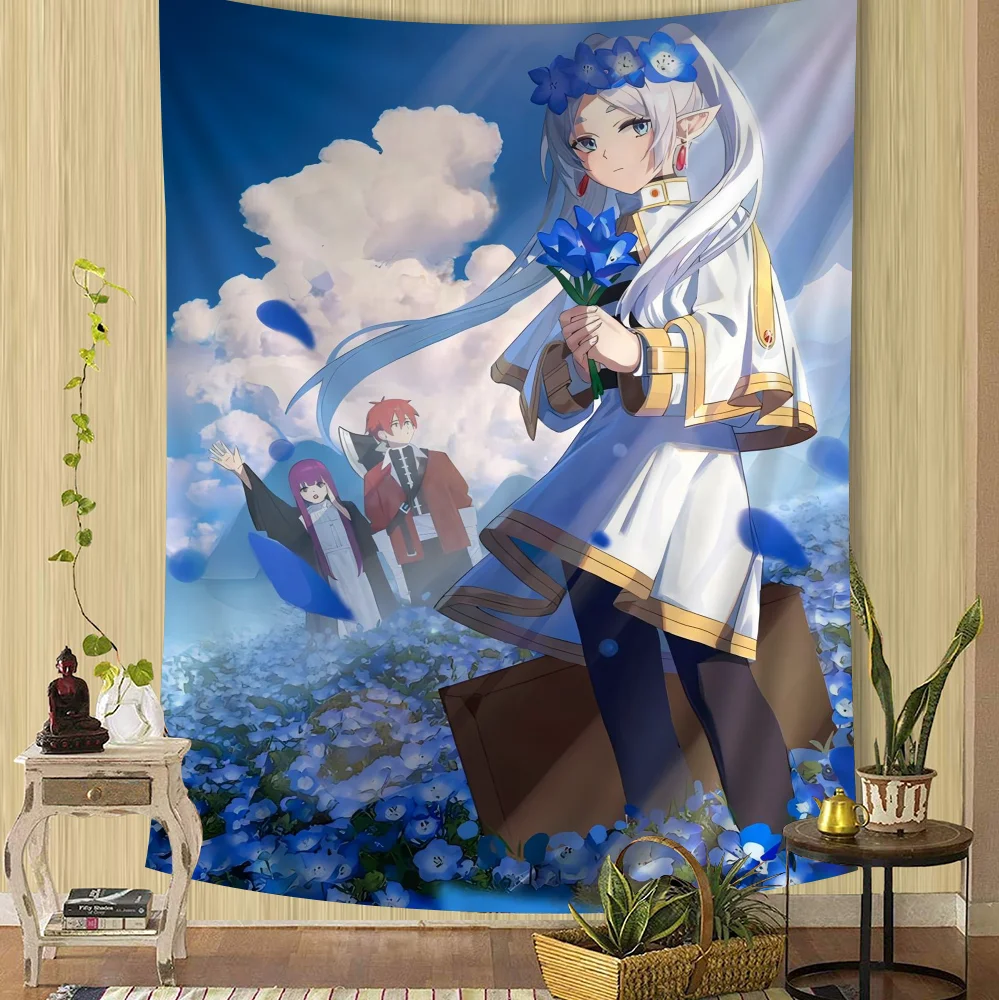 Anime Frieren Tapestry – Fine Art Printing Craft, Exquisite Japanese Wall Tapestry & Anime Wall Hanging for Home Decor