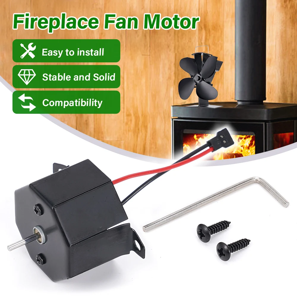 Universal Fireplace Fan Motor 1450RPM Heat Powered Stove Fan Motor Electric Power Generator Wood Burner Fireplace Replacement