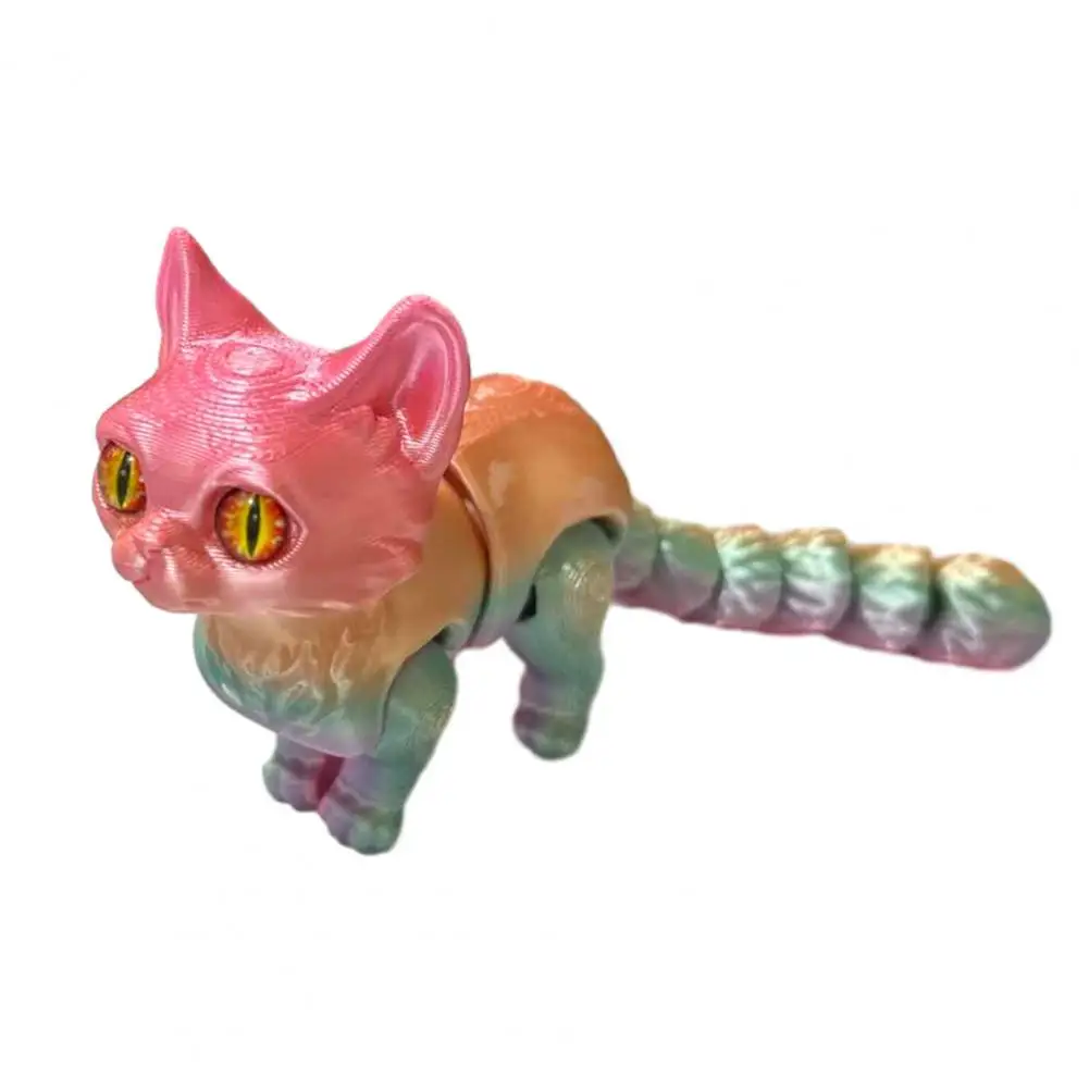 Articulated Cat Model 3d Printed Cat Figurine with Movable Joints Articulated Model Toy Desktop