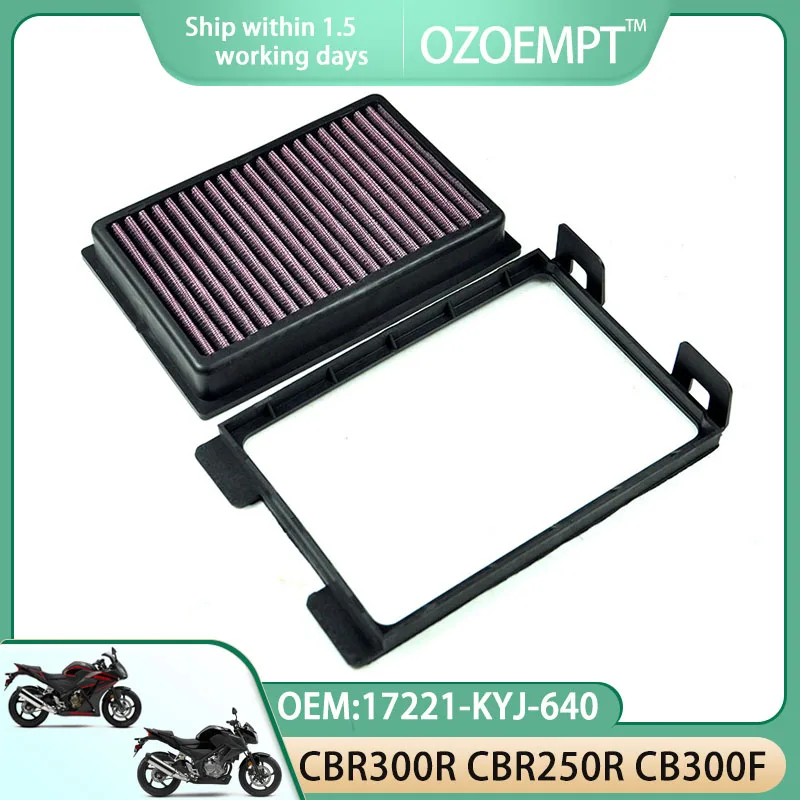 

OZOEMPT Motorcycle Air Filter Apply to CBR300R CBR300 R RA 15-22 CBR250R 11-15 CB300F CB300 F FA 15-18 OEM:17221-KYJ-640