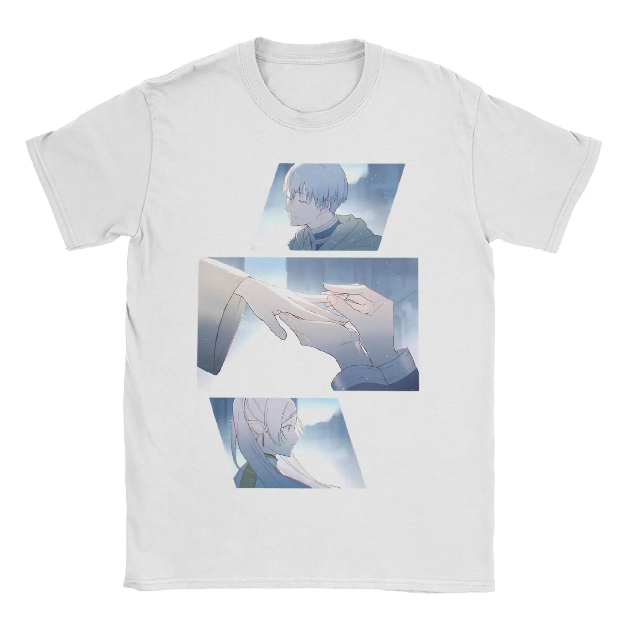 Camiseta Frieren and himmel masculina e feminina, camiseta vintage de manga curta com gola redonda, 100% algodão, roupas plus size
