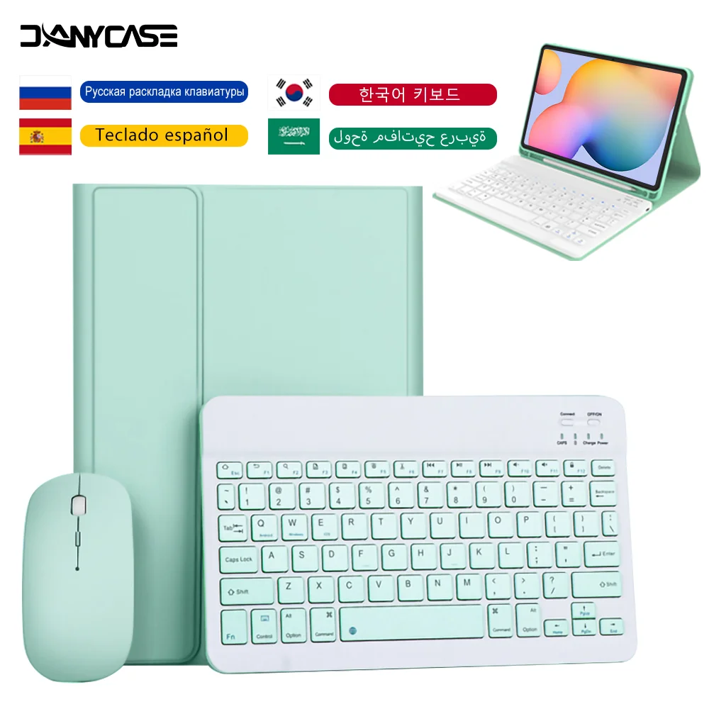 Para Samsung Galaxy Tab A8 10,5 S6 Lite 10,4 S7 S8 S9 11 pulgadas S7 Plus S7 FE S8 S9 Plus 12,4 Funda con teclado Funda para tableta