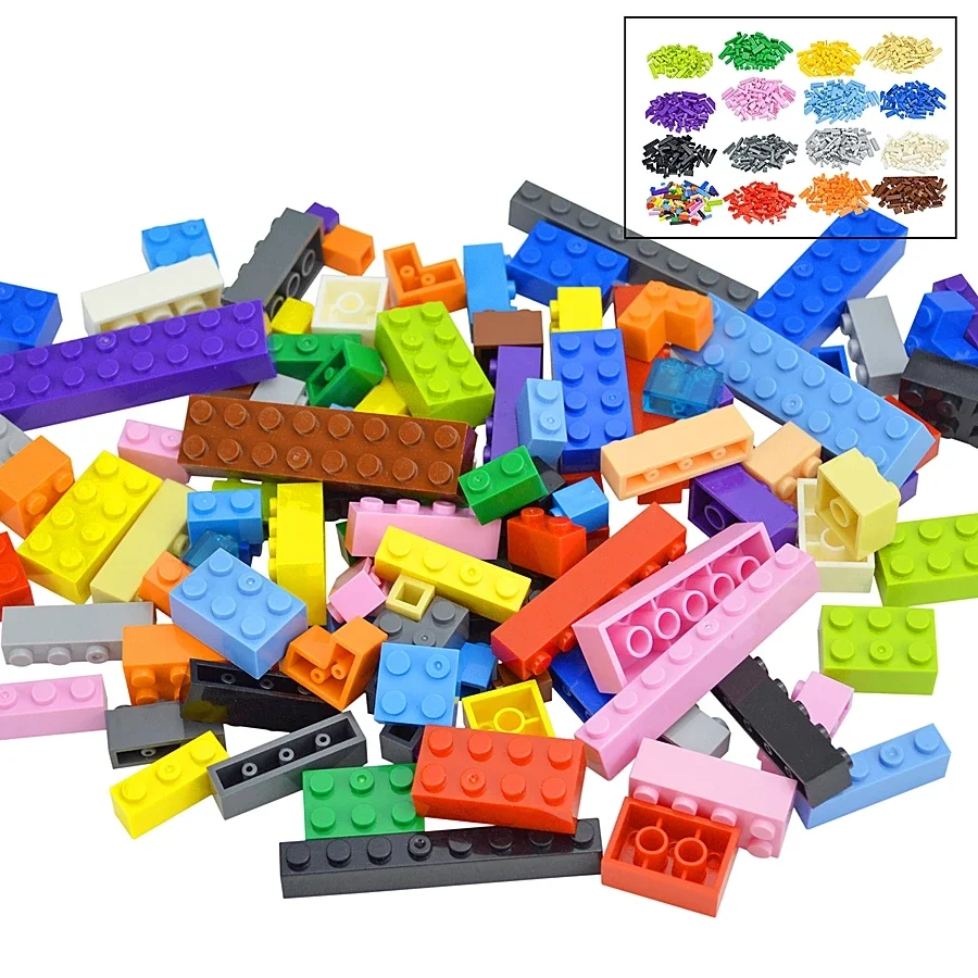 104Pcs Mixed Thick Figure Building Blocks 12 size 16 Colors Compatible Classic Baseplate Leduo Creative Toys For Children