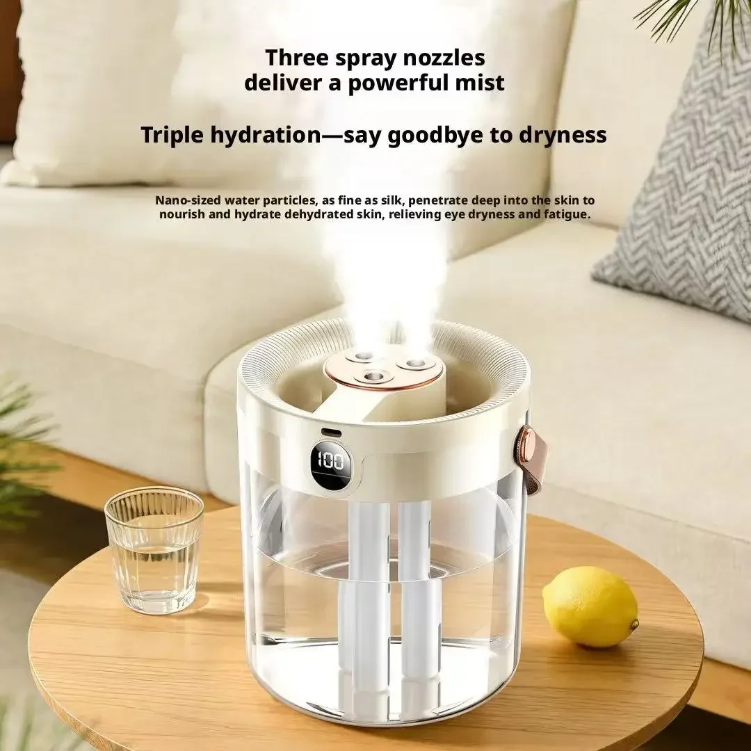 Night Light Triple Spray Humidifier Quiet Large Mist for Bedroom Home Office Safe for Pregnant Women Babies Tap Water Compatible