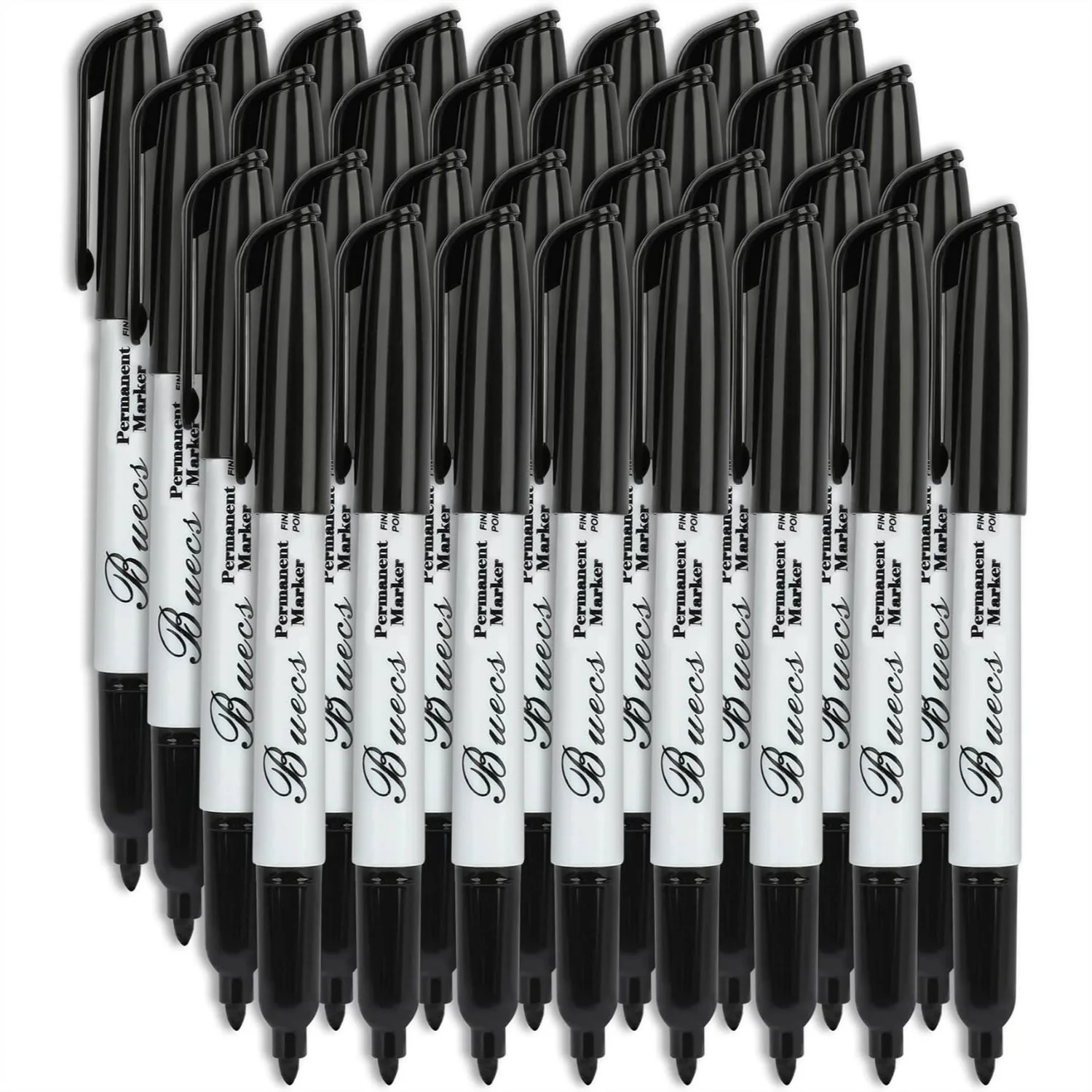 

Permanent Markers 80 Pack Fine Point Black, Quick Drying for Office School Home