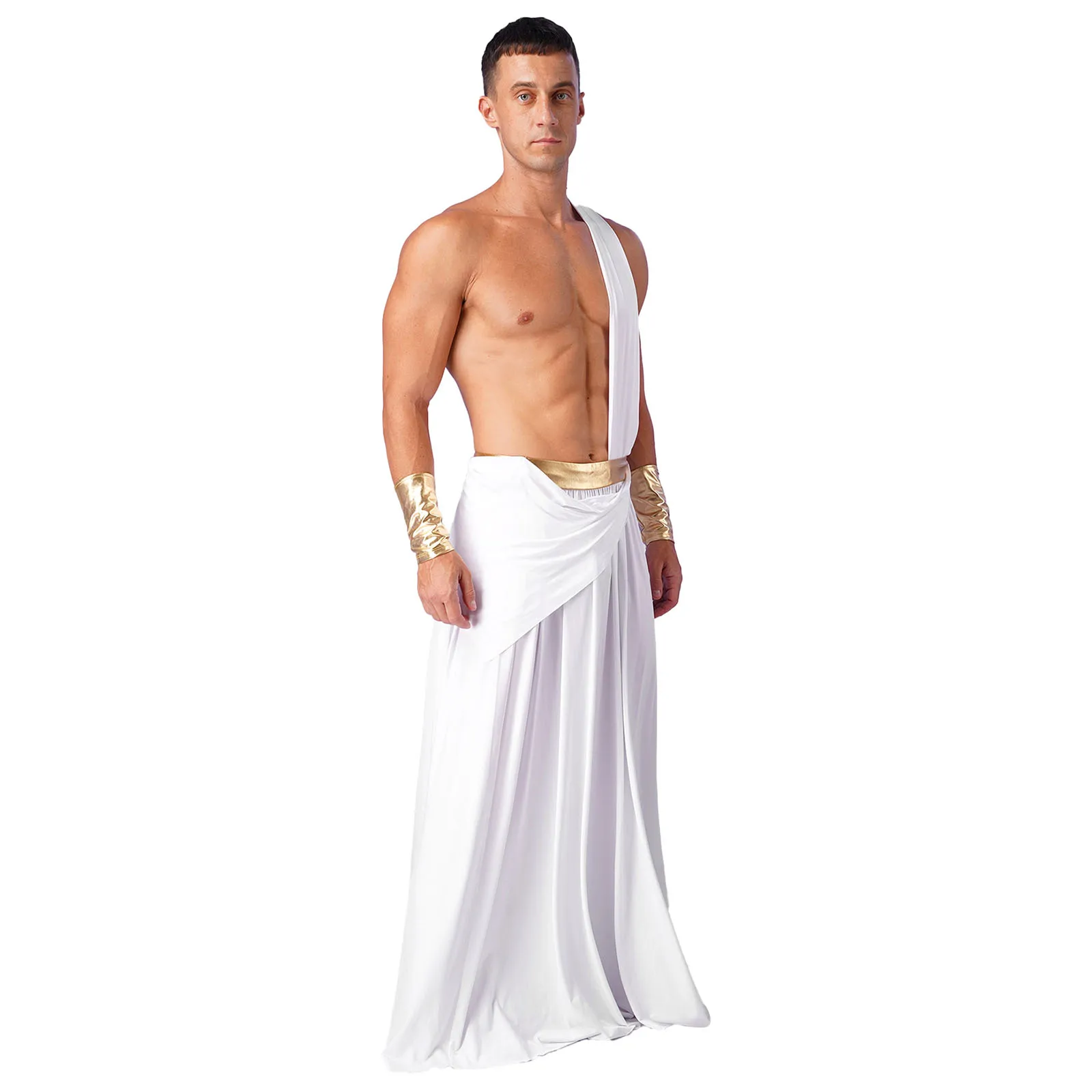 

Men Ancient Greek God Costumes Roman Gladiator Halloween Cosplay Medieval Knight Warrior Role Play Outfits for Carnival Party