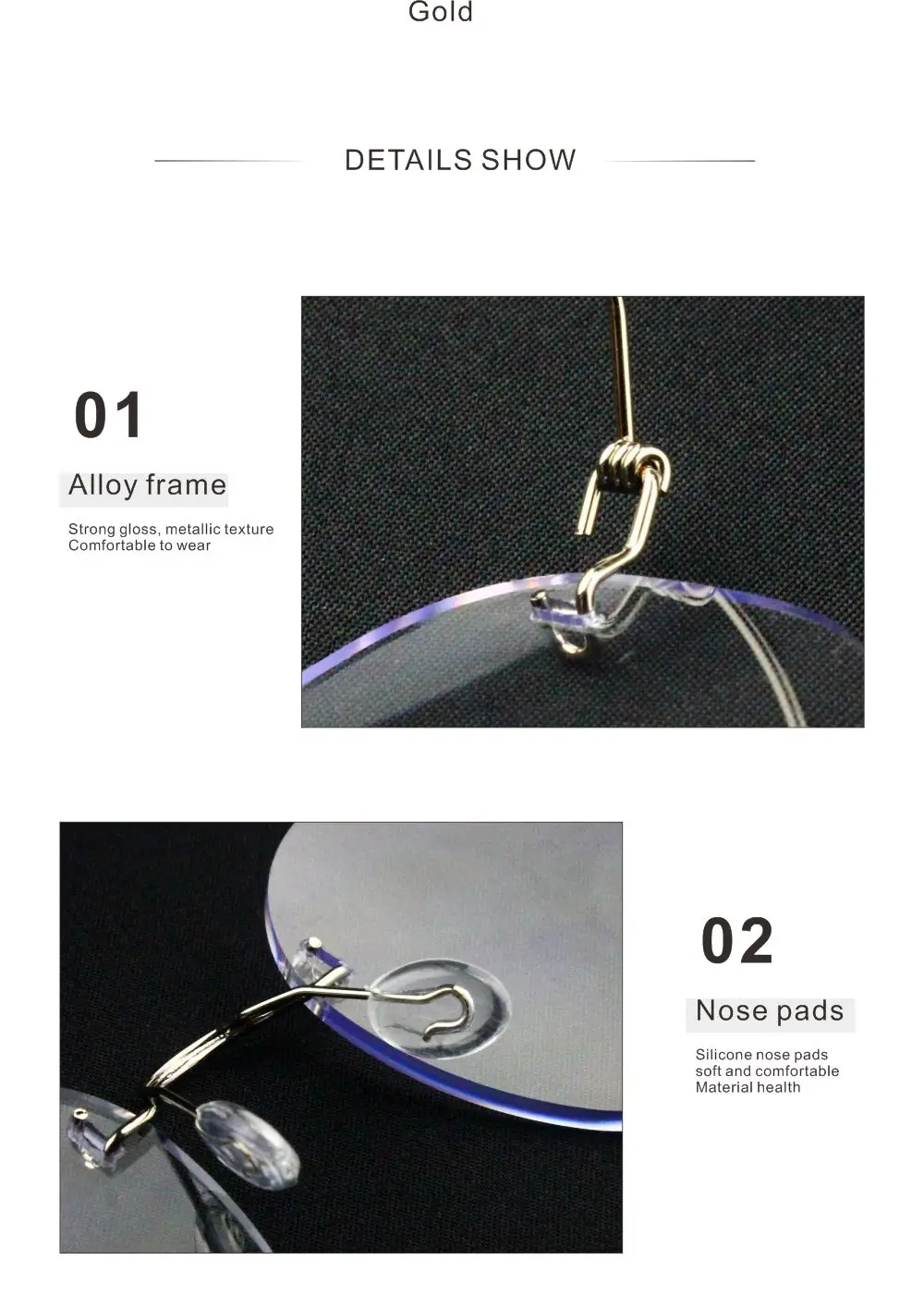 Blaulicht-Lesebrille für Damen und Herren, modische Business-Brille, randlos, Metall, extra groß, Silber + 1,5, 2, 2,5, 3, 3,5 – Detail 5