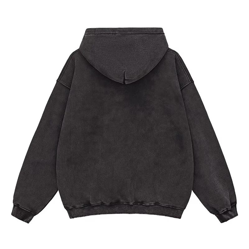2026 Spring Street Loose Hoodie Vintage Washed Paint Printed Pullover Unisex Oversized Sweatshirt Streetwear Top