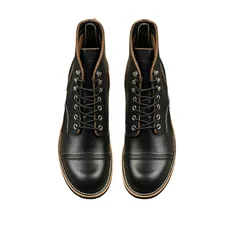 8111 Classic Leather Retro Round Head Motorcycle Men Boots