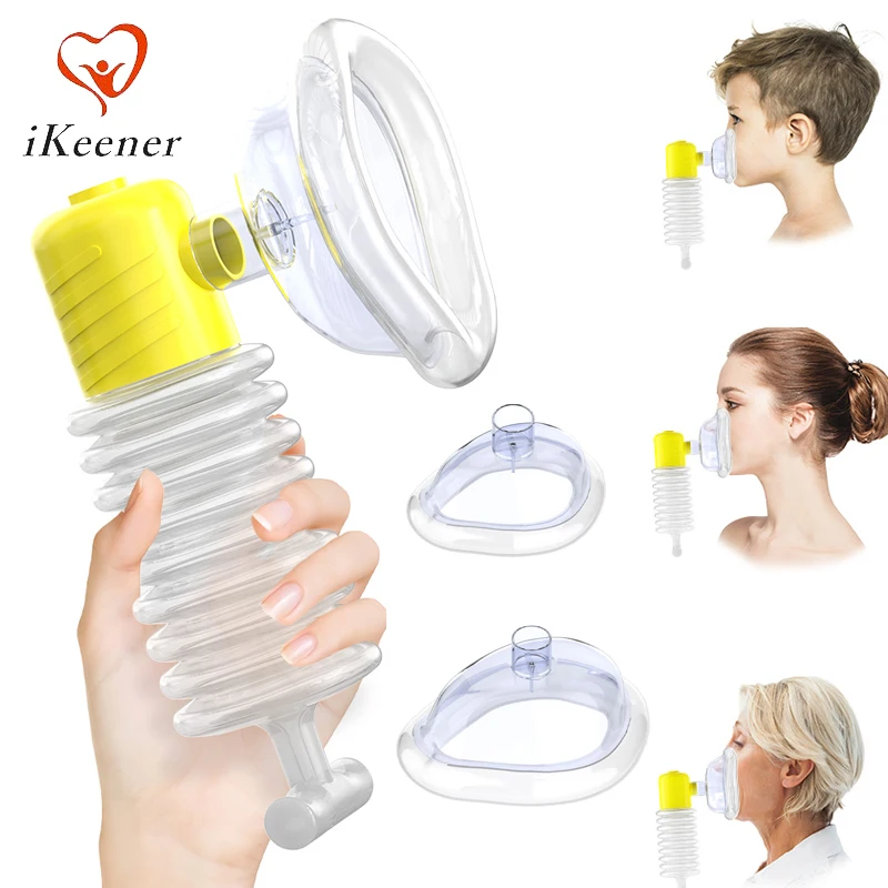 Anti Choking Device 2*Face Masks Negative Pressure Suction Anti-Asphyxiation First Aid CPR Rescue Mask Adult Child Emergency