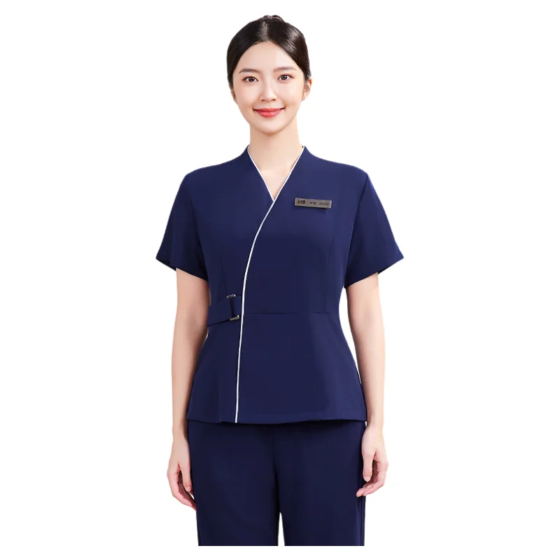 2025 Schoonheidsspecialiste Werkkleding Set Vrouwen Voetenbad Spa Gezondheidscentrum SPA Oorpluktechnicus Pak Schoonheidssalon SPA Uniform Elegant