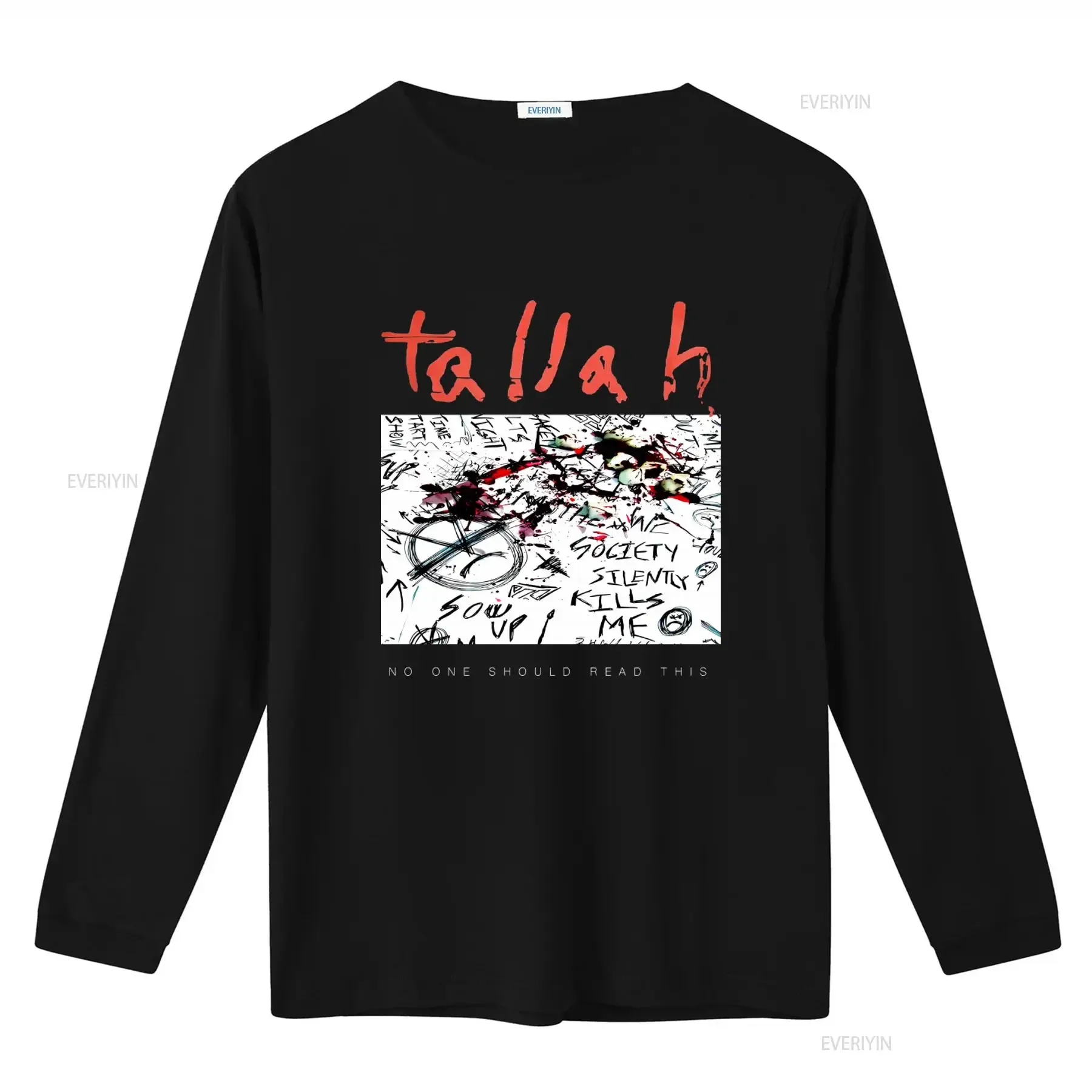 Tallah 'No One Should Read This' T Shirt NEW OFFICIAL Rock Band Design vintage Washed Top For Everyday Wear Slightly Stylish