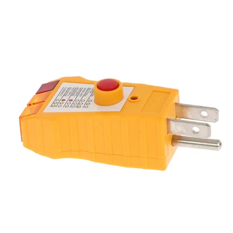 Compact Design Electrical Fault Detector Comprehensive Wiring Check GFCI Detection Outlet 3Pin Circuit Tester Safety Checking