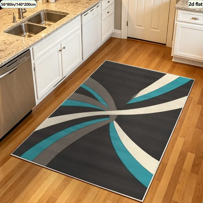 Modern Curved Striped Geometric Carpet, Stylish Carpet, Suitable for Living Room, Bedroom, Office, Home Decoration - AliExpress 15 5