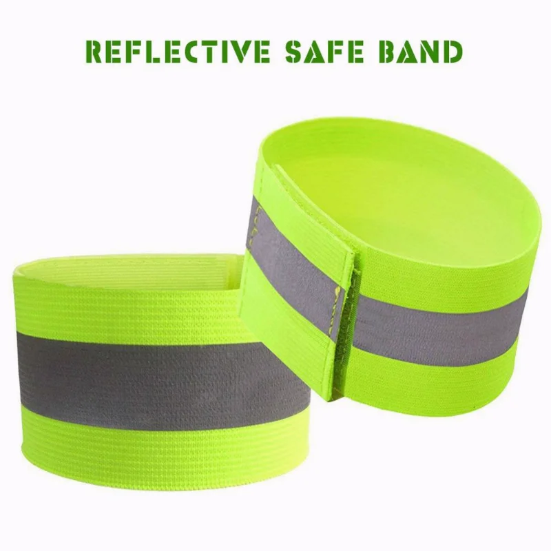 1pc Reflective Bands Safety Flashing Armband Belt Glow In The Dark Bracelet for Night Jogging Walking Biking Cycling Running