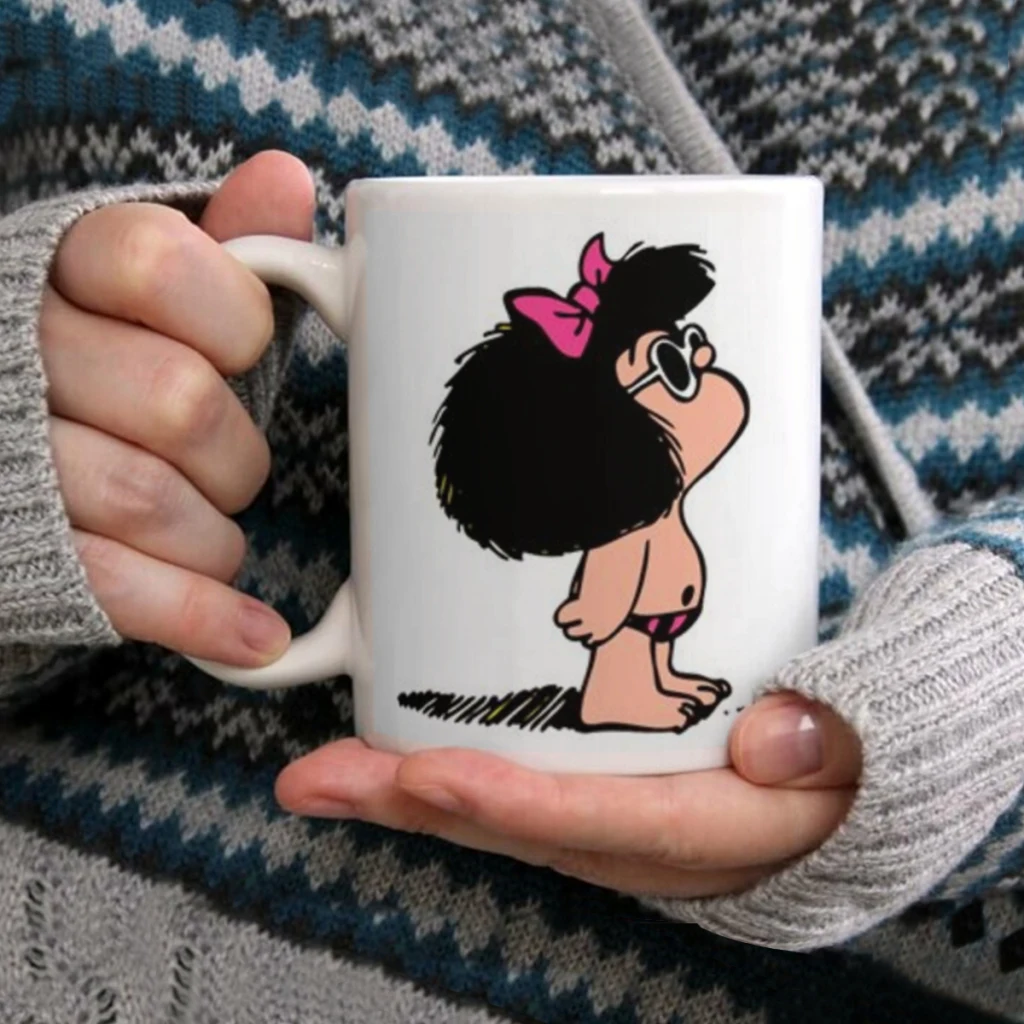 

Mafalda Mug 11oz Black Ceramic Coffee Mug Friends Birthday Gift Mug