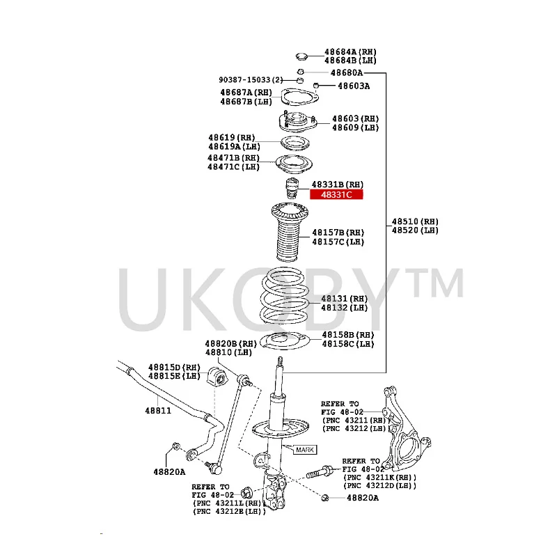 483310R040 To yo ta RAV4 proudly released Right front spring buffer block