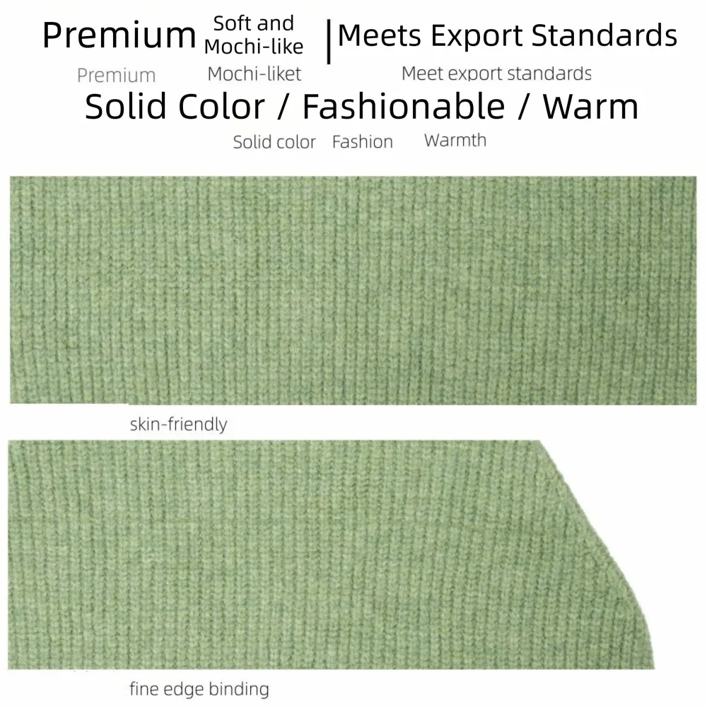 Einfacher Rollkragen-Strickpullover, warmer Damen-Umhang, dicker Damen-Winterschal, Studentenmodell – Detail 7