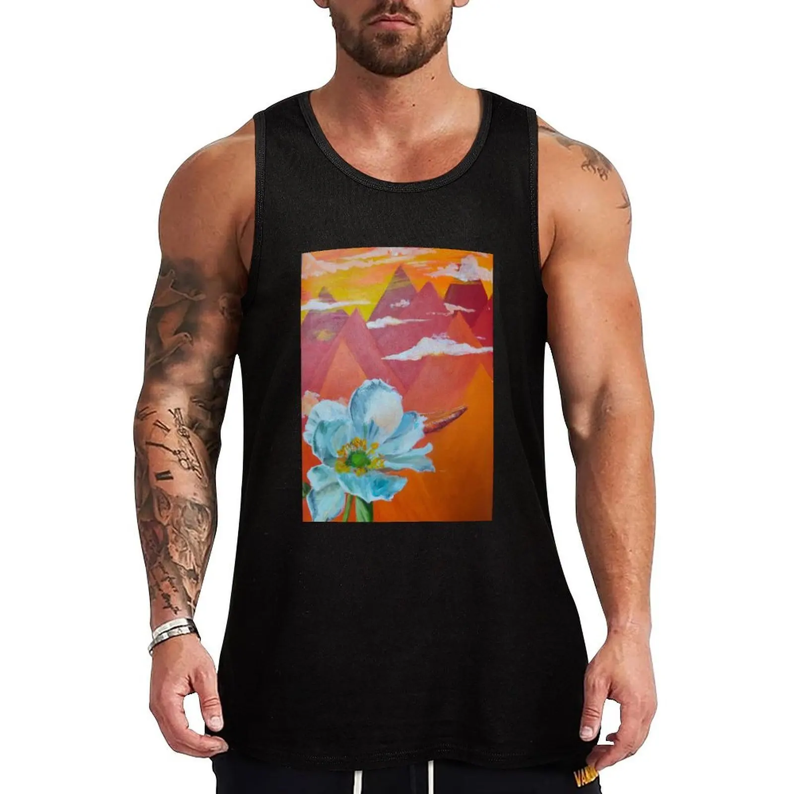 

Collage Tank Top Loose Sleeveless Casual Tank Top Lightweight Summer