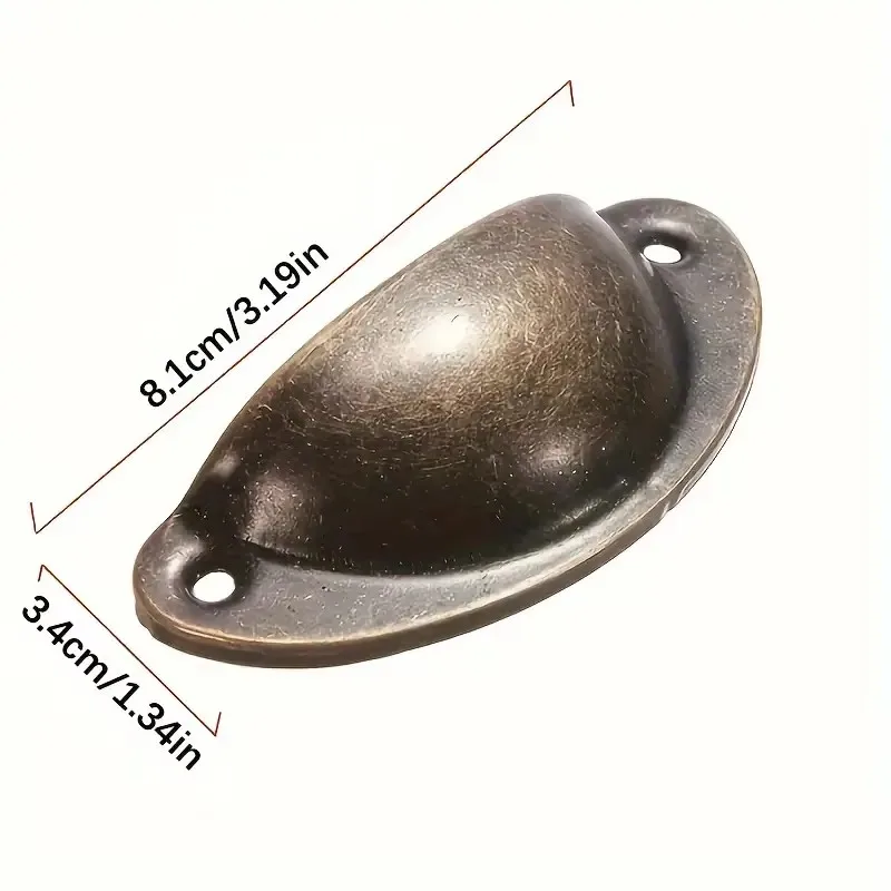 8pcs, Rustic Chic Antique Style Recessed Metal Pull Handles - Ergonomic Grip, Easy Installation, Painted Finish