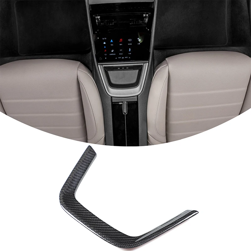 

For Porsche Panamera 976 2024+Real Carbon Fiber Central Armrest Box Rear U Shaped Frame Cover Trim Sticker Auto Interior part