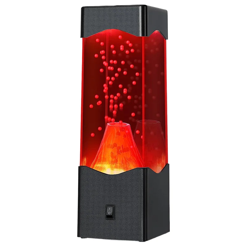 USB Powered Volcano Lava Lamp for Adults - Mood Night Light for Room, Office, and Desktop, Novelty Gift for Kids