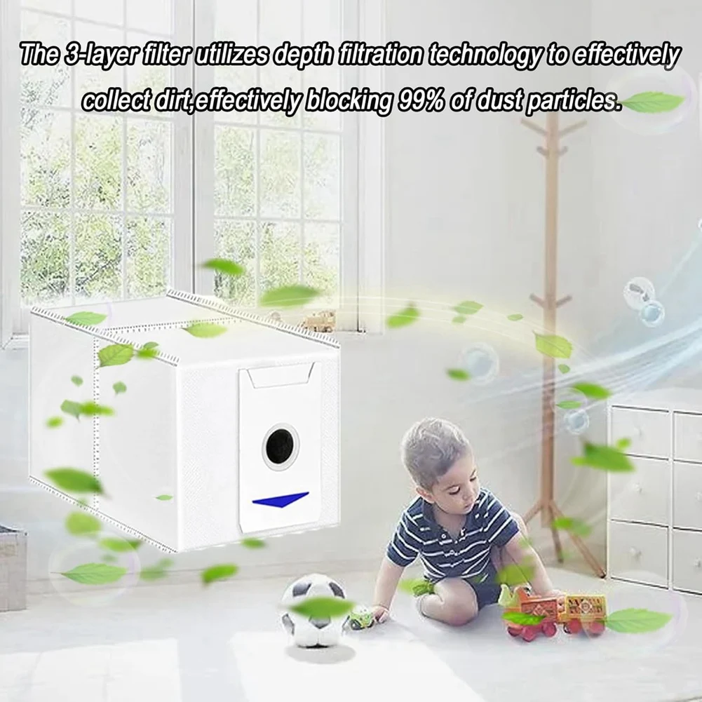 N18R 10PCS Dust Bags For Ecovacs T30 PRO Omni, Replacement Parts Dust Bags For T30 Pro Vacuum Cleaner Accessories