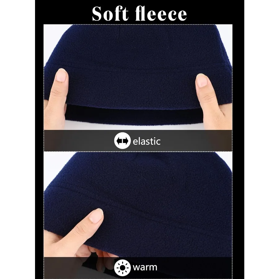 4 pezzi berretti in pile con teschio per uomo donna berretti in pile cappello caldo morbido berretto polare spesso antivento invernale