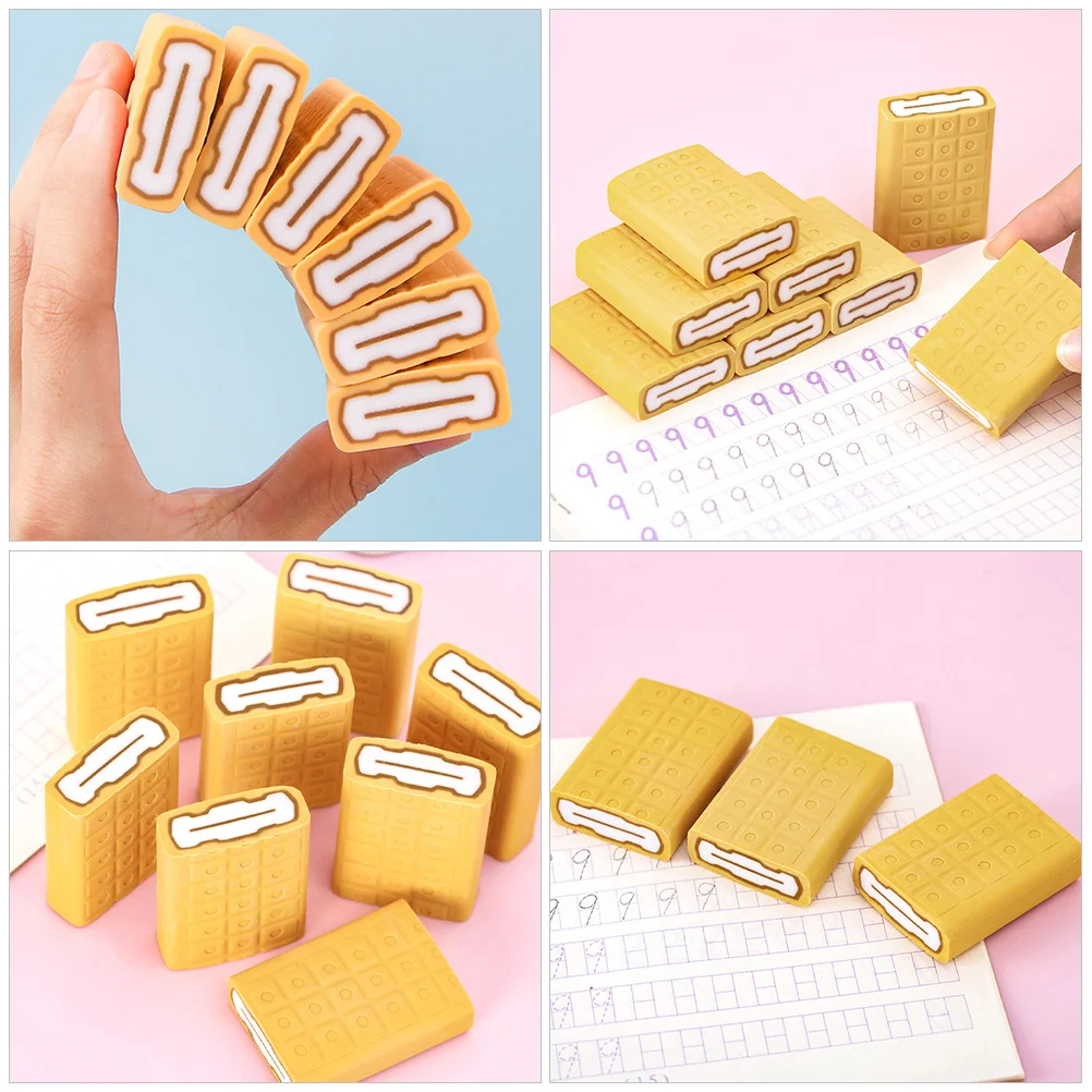 10 قطع من محايات الآيس كريم الإبداعية، تصميم كرتوني جميل، محايات صغيرة محمولة على نحو سلس لمجموعة أدوات مكتبية للأطفال #6