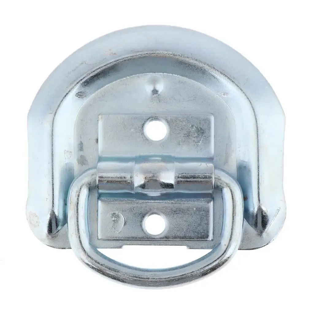 Amarre de cubierta chapado en Zinc para remolque, anclaje de amarre de anillo en D para sartén empotrada, resistente para camión/accesorio plateado de cama plana