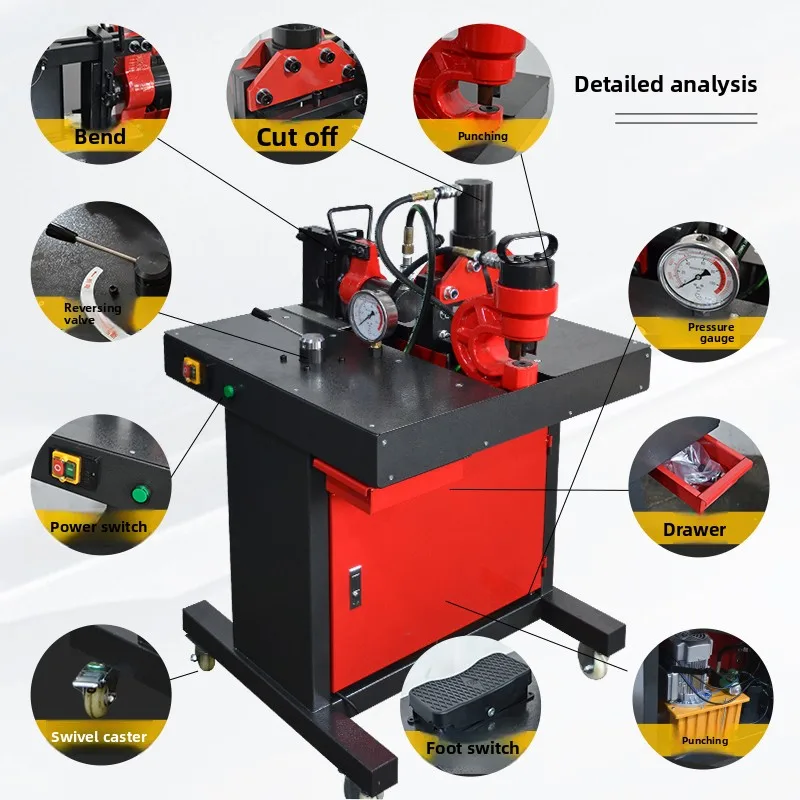 DHY-150D Multifunctional Hydraulic Busbar Processor Copper Aluminum Bar Punching Bending Cutter Equipment