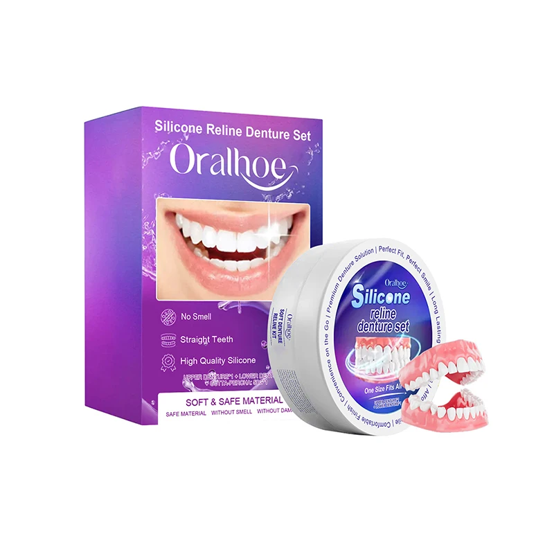 Silicone Denture Set Fit Temporary Orthodontic Dentures Fake Tooth Oral Hygiene Care Whitening Dentures Simulation Braces New