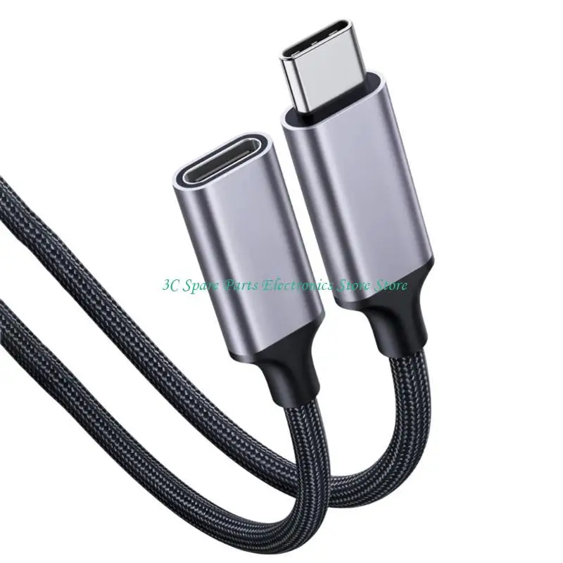 SZ Type C Male to Female Extension Cable 100W Power Delivery 4K Video Output Nylon Braided for Various Electronics