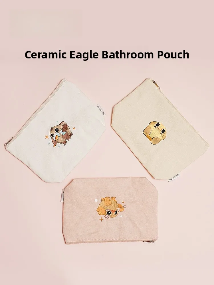Portable Travel Wash Bag Museum Ceramic Eagle Tripod Cartoon Pattern Practical Storage Bag Cute Festival Gift Creative Cultur...