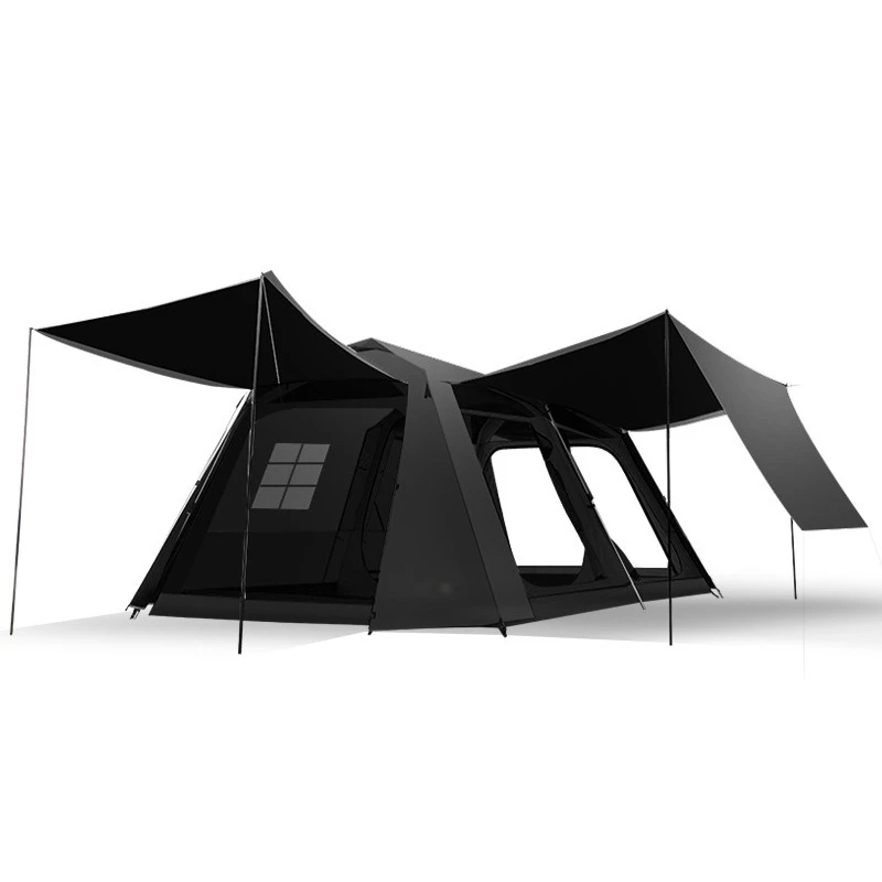 

Two rooms and one living room automatic big tent canopy outdoor camping rainproof sunscreen blackening portable folding
