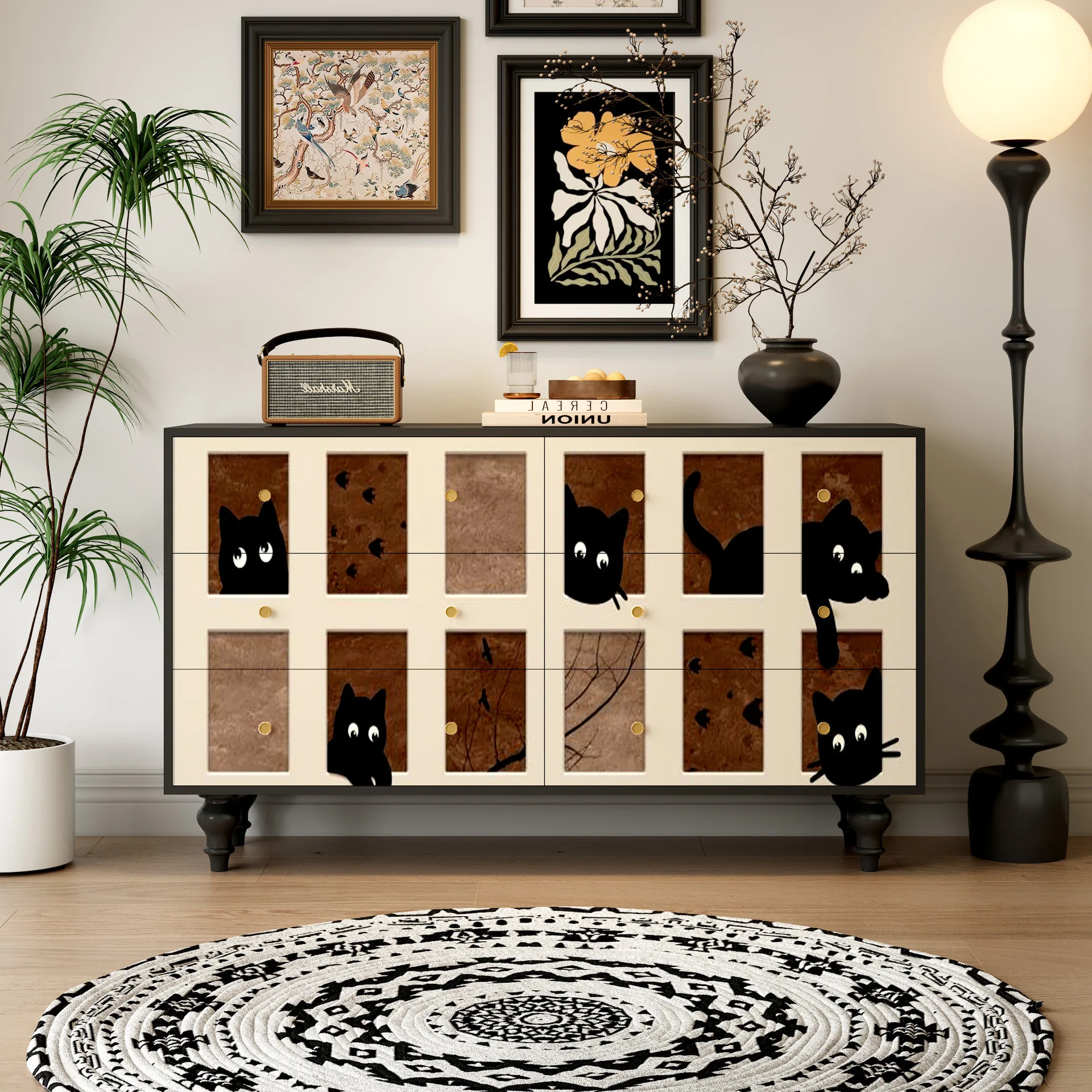 chest of drawers, bedroom multi-functional locker, dining side , living room wall storage