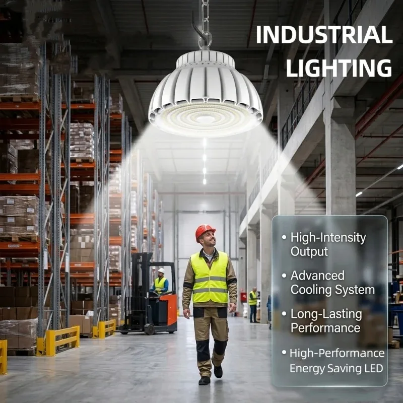 Modern New LED Industrial Lights High Brightness High Bay Light Chain Chandelier Factory Warehouse Workshop Energy Saving Bulb