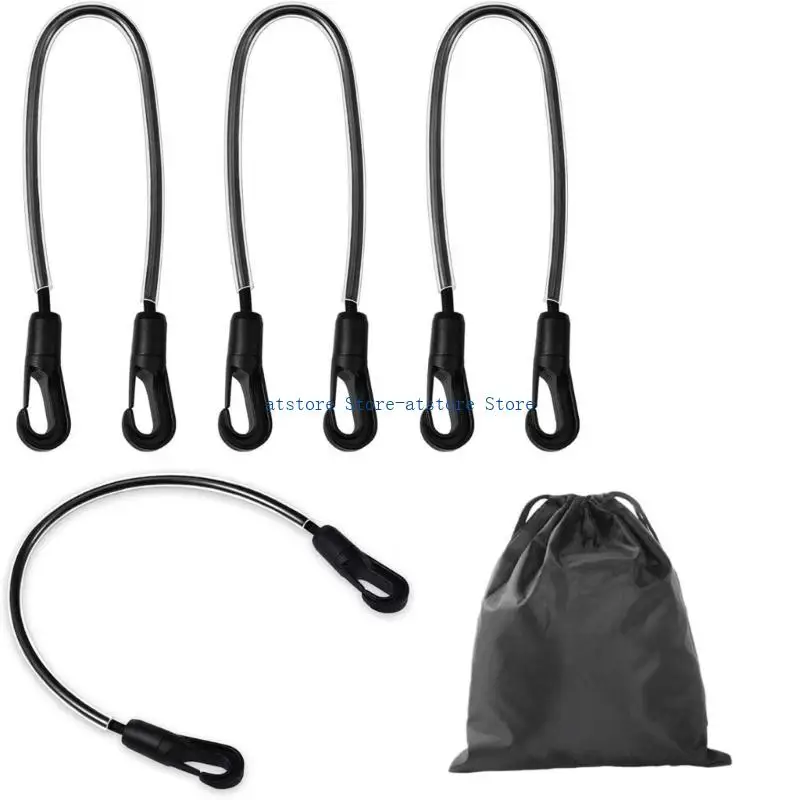 

H37D Pack of 4 Adjustable Elastic Horse Blanket Leg Straps for Secure Double Clip Design Stretch Replacement