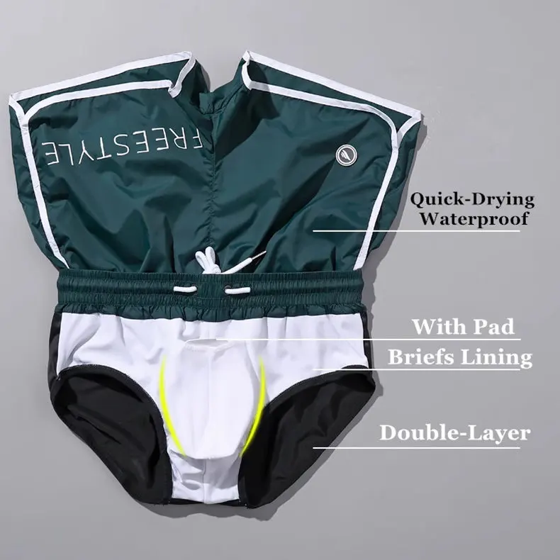 Push-Up-Pad-Badeshorts für Herren, Badehose für Herren, große Größe, Strandbrett, kurze Hosen, Desmiit-Bademode, 2025, Sommer-Slip – Detail 2