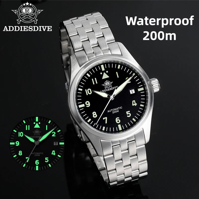 

ADDIESDIVE Japan 8215 Automatic Man Watch 39mm Sapphire Glass 200m High Quality Waterproof 316 Stainless Steel Men Watches