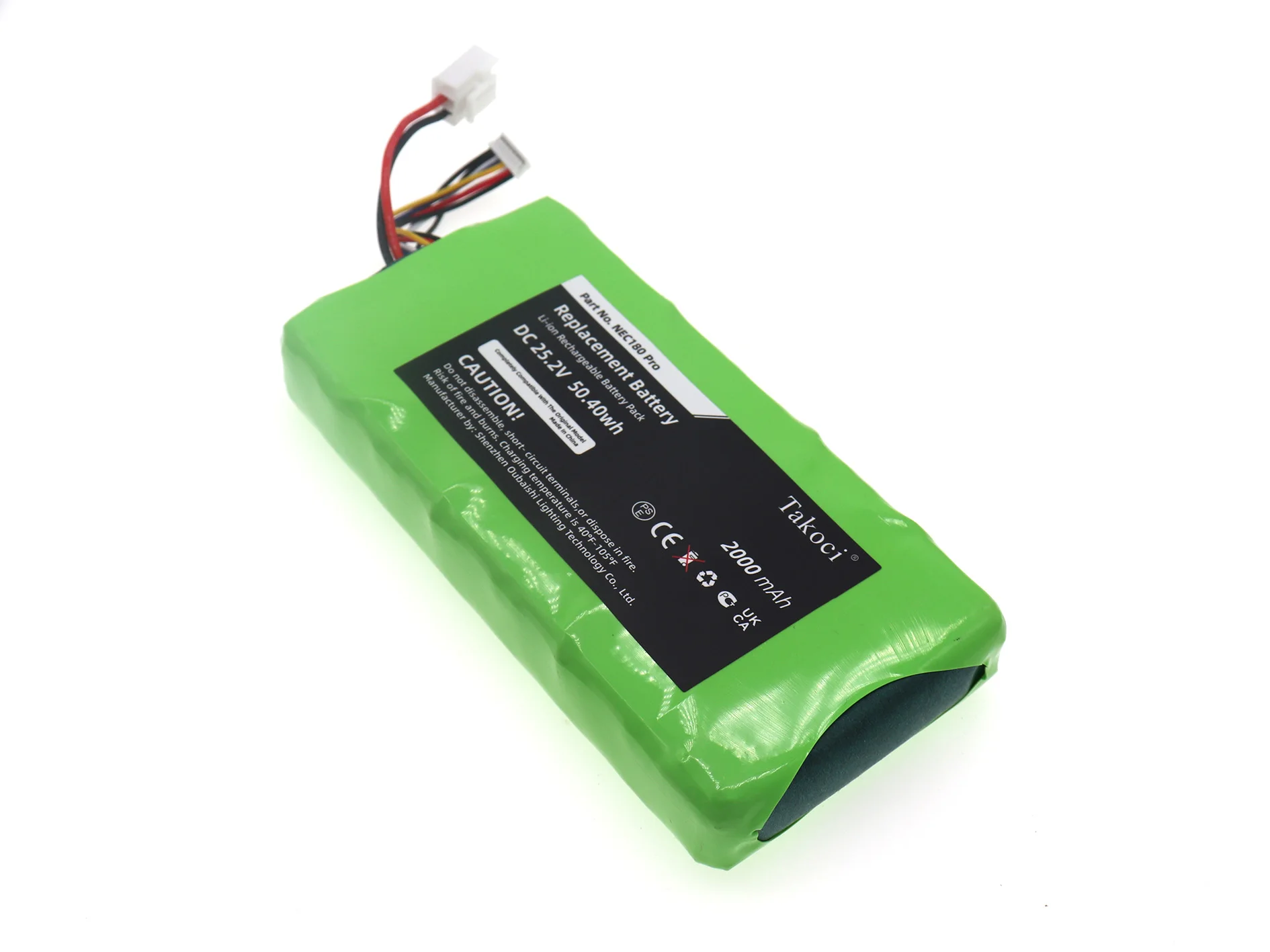 Vacuum Cleaner Battery 25.2V/2000mAh BP25220F for Eureka NEC180 Pro, Midea VSS1800