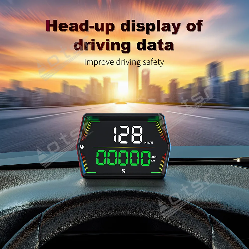 HUD Head-Up Display G21 Digital Dashboard GPS Speed Meter For All Cars High Res Odometer Compass OverSpeed Alert Accessory
