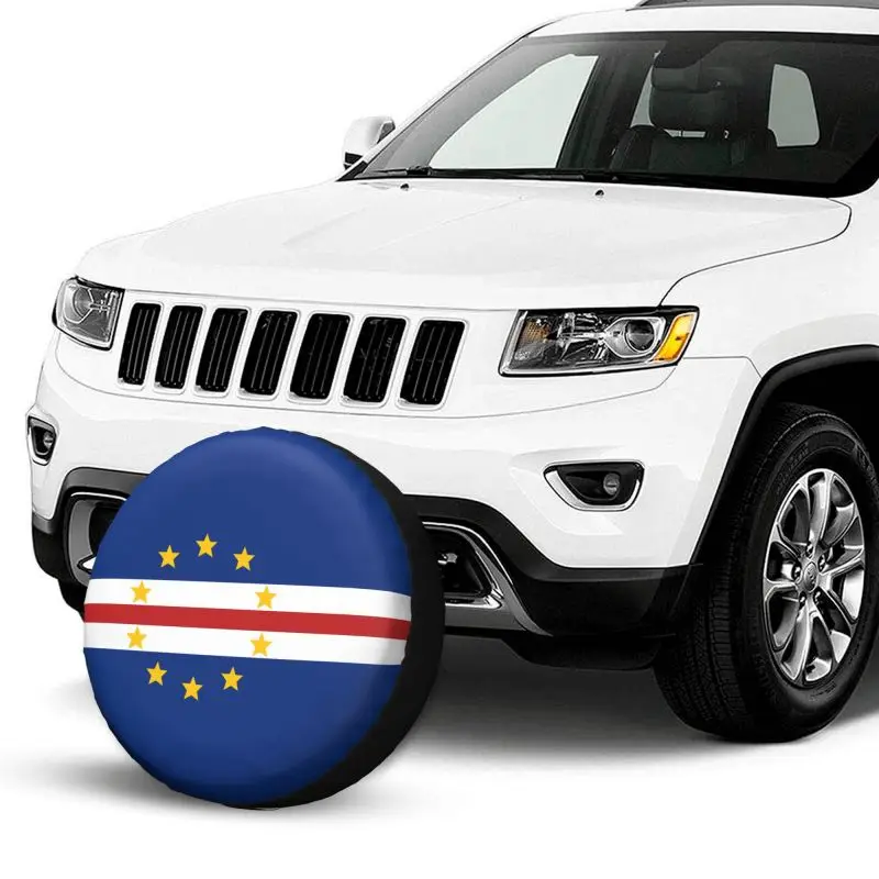 Cape Verde Flag Spare Tire Cover Thicken Waterproof Dustproof Spare Wheel Protector Universal for Trailer Rv SUV 14