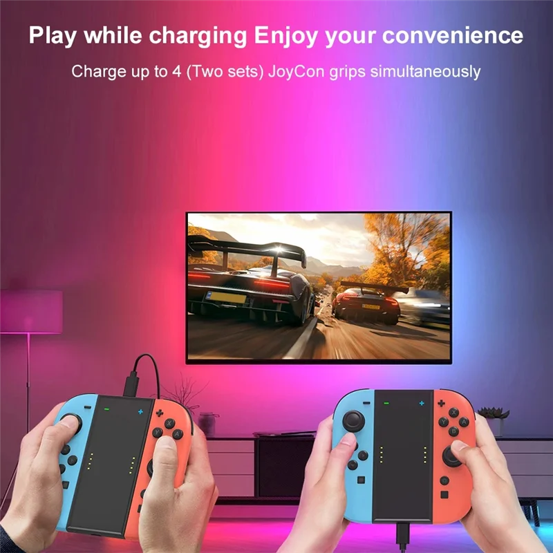 مناسبة لقاعدة شحن بمقبض Switch2 SW2 4 في 1 قبضة شحن NS2 مقبض صغير