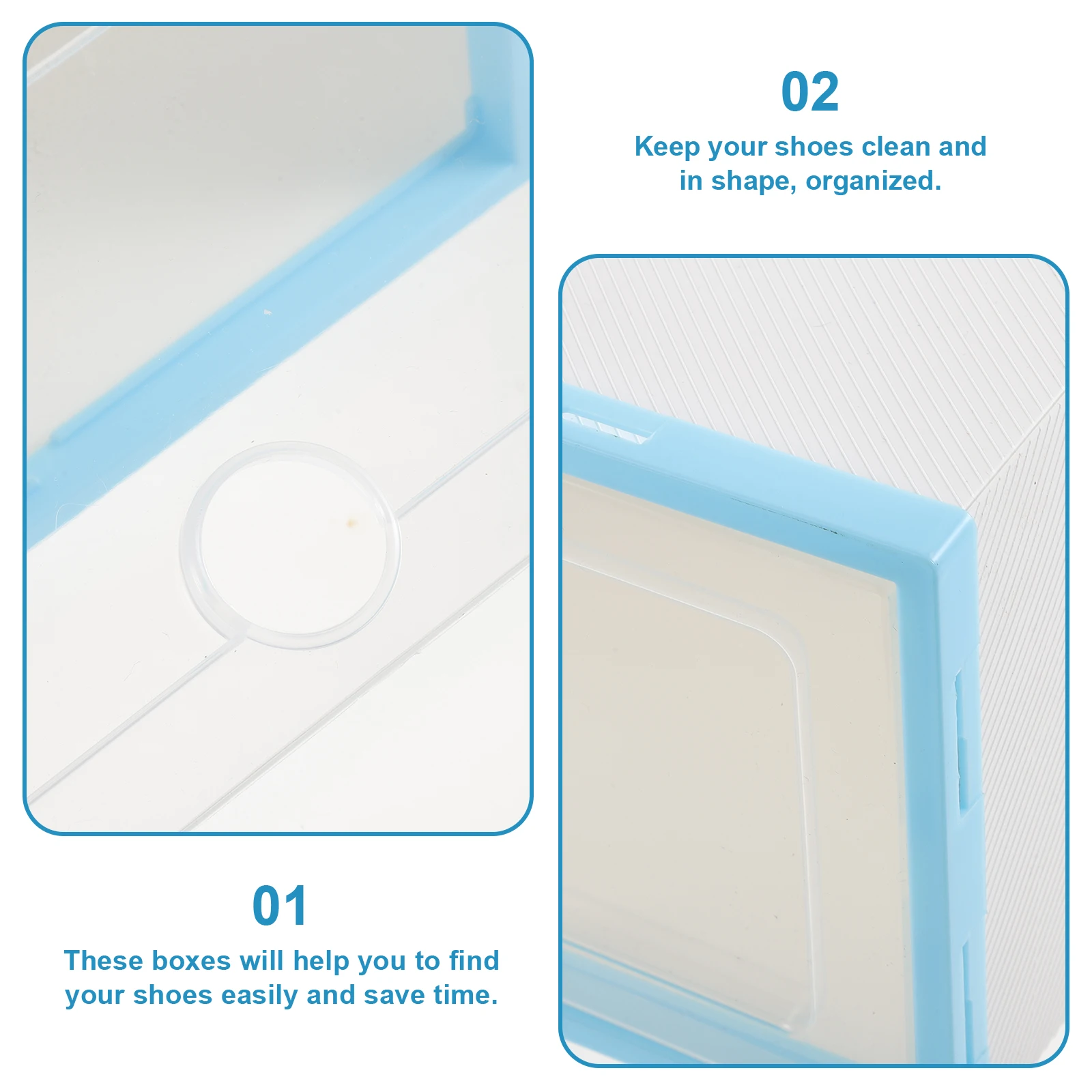 

6Pcs Thickened Transparent Stackable Shoe Storage Boxes for Closet Organizer Space Saving Plastic Shoebox Container