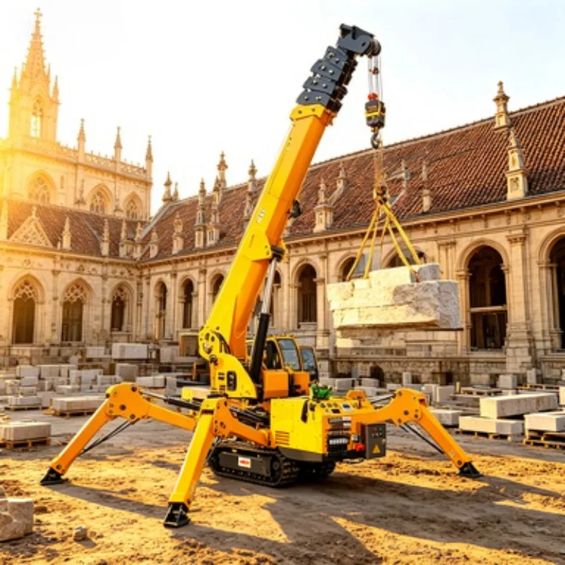 Spider Crane 6 Ton Crawler Type Hydraulic Mini Telescopic Boom Lift Remote Control CE Certified Mobile Construction Equipment